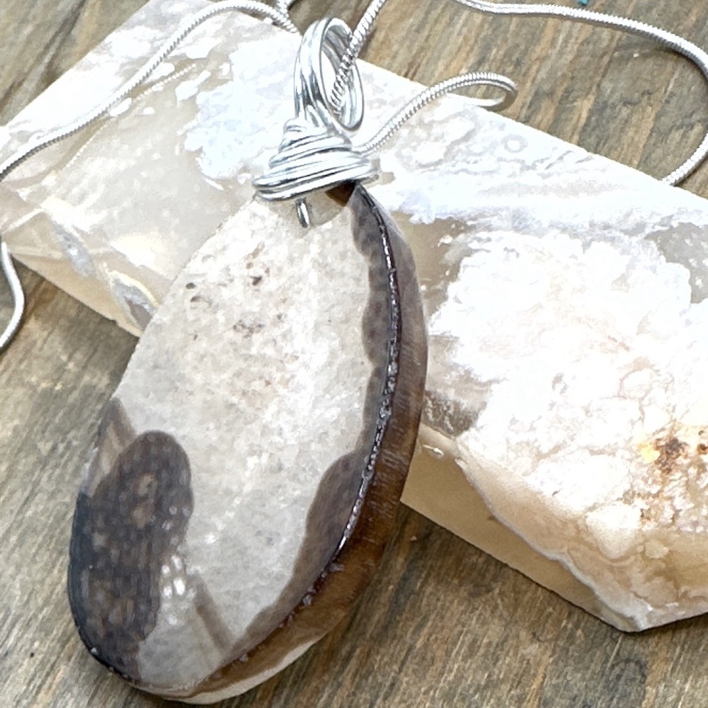 Alquimia Silver and Brown Smoky quartz stone Necklace